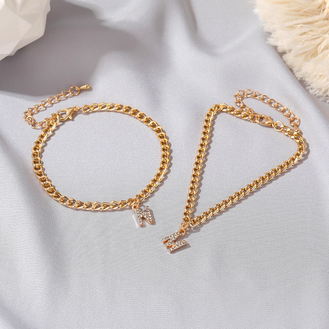 Pierwsza litera obrączki Tiny A-Z złoty urok, biżuteria plażowa Boho dla kobiet, alfabet kubański - Wianko - 89