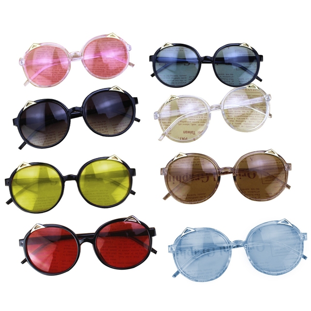 Okulary przeciwsłoneczne dla dzieci 2020 Baby Stuff Outdoor z ochroną UV, wzór dziewczyny z kocimi uszami - Wianko - 2