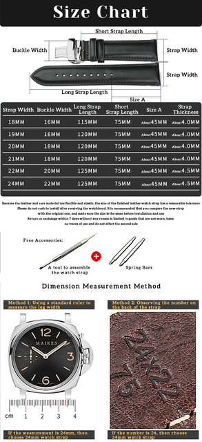 Pasek skórzany MAIKES z automatyczną klamrą motylkową, brązowy, szerokość 18mm-24mm, idealny do zegarków biznesowych - Wianko - 11
