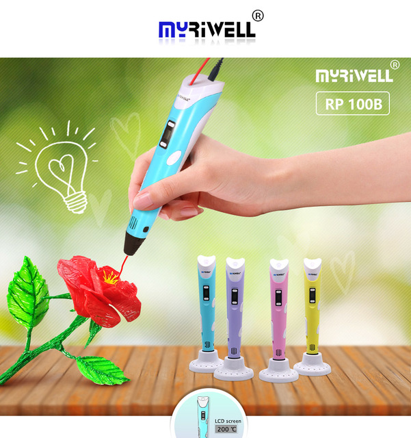 Długopis 3D Myriwell RP100B z LED/ekran LCD + PLA100M prezent dla dzieci urodzinowy - Wianko - 2