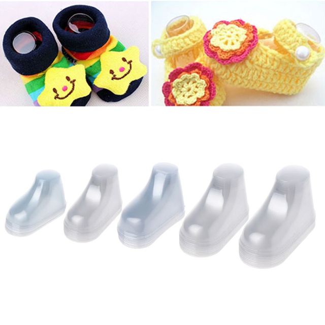 Dziecięce buty skarpetki przezroczyste z tworzywa sztucznego (10 sztuk) - wyświetlacz Baby Booties - Wianko - 8