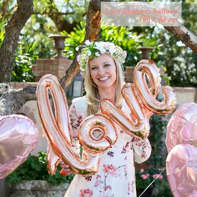 Różowe złoto motyw konfetti do balonów, lateksowe balony serce i gwiazdki - dekoracje na imprezy, śluby i urodziny - balon 4D z diamentowym efektem - Wianko - 5
