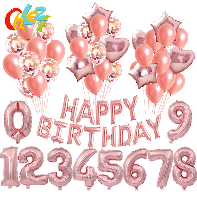 Różowe złoto motyw konfetti do balonów, lateksowe balony serce i gwiazdki - dekoracje na imprezy, śluby i urodziny - balon 4D z diamentowym efektem - Wianko - 1