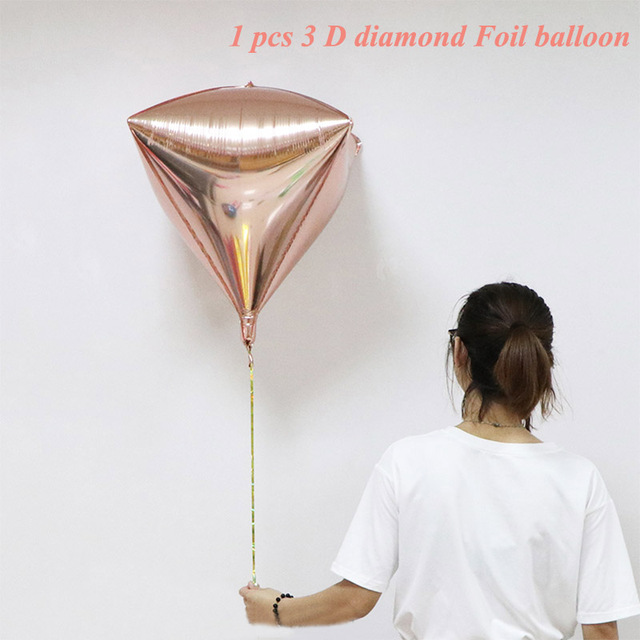 Różowe złoto motyw konfetti do balonów, lateksowe balony serce i gwiazdki - dekoracje na imprezy, śluby i urodziny - balon 4D z diamentowym efektem - Wianko - 8