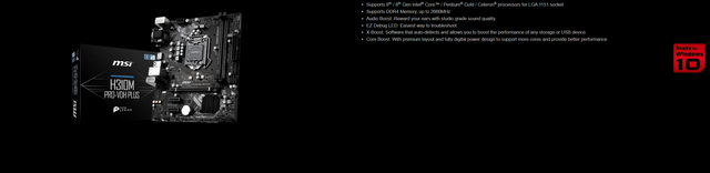 MSI H310M PRO VDH PLUS - płyta główna micro-ATX z obsługą Intel H310 DDR4, SATA 6 Gb/s, USB 3.1, wsparcie dla procesorów 8th i 9th gen, nowa, 32GB dual channel - Wianko - 1