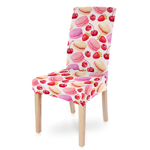 Elastyczny pokrowiec na krzesło z motywem słodkiej truskawki, idealny do dekoracji jadalni - 1 szt - Wianko - 16