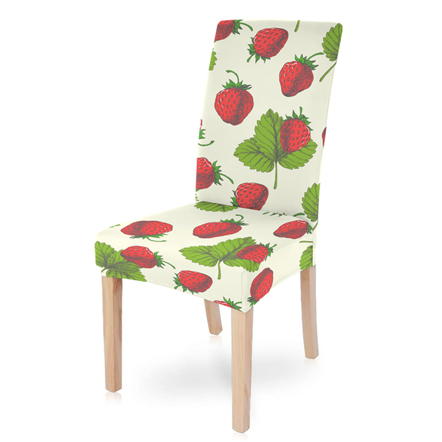 Elastyczny pokrowiec na krzesło z motywem słodkiej truskawki, idealny do dekoracji jadalni - 1 szt - Wianko - 18