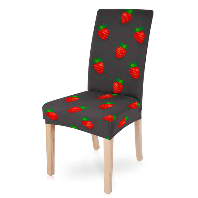 Elastyczny pokrowiec na krzesło z motywem słodkiej truskawki, idealny do dekoracji jadalni - 1 szt - Wianko - 13