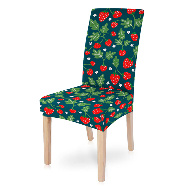 Elastyczny pokrowiec na krzesło z motywem słodkiej truskawki, idealny do dekoracji jadalni - 1 szt - Wianko - 20
