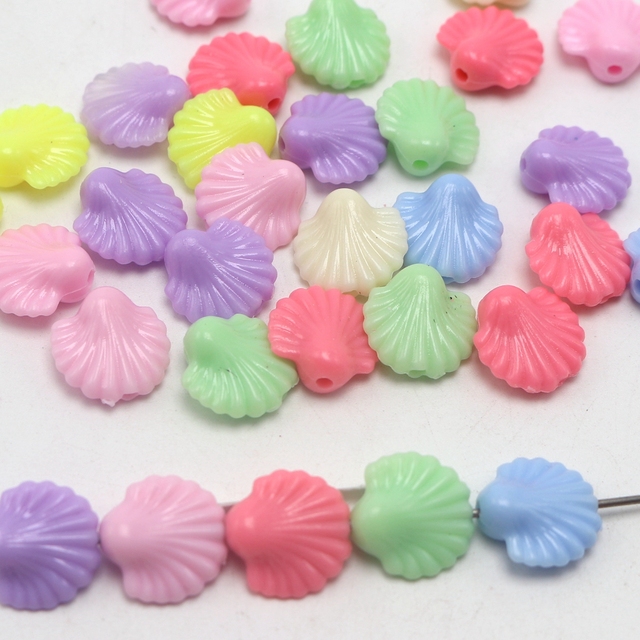100 pastelowych koralików akrylowych w różnych kształtach - wisiorki kwiatowe, serca - dla dzieci - Wianko - 22