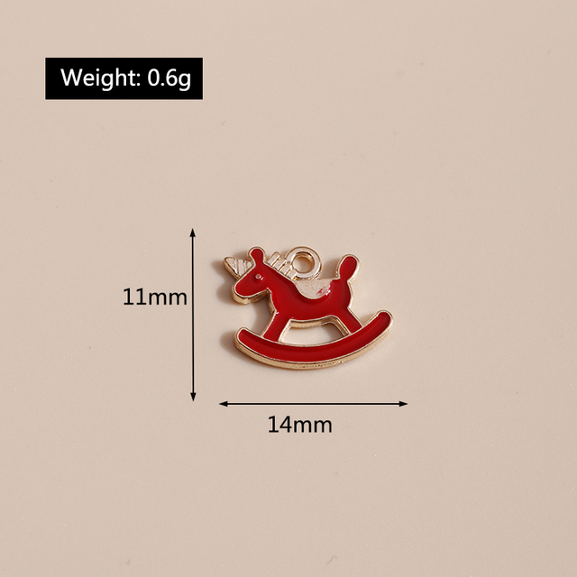 10 sztuk Rocking Horse Charms emalia 14*11mm, idealne do tworzenia biżuterii DIY - naszyjniki, wisiorki, kolczyki, dla dziewczyn, 4 kolory - Wianko - 2