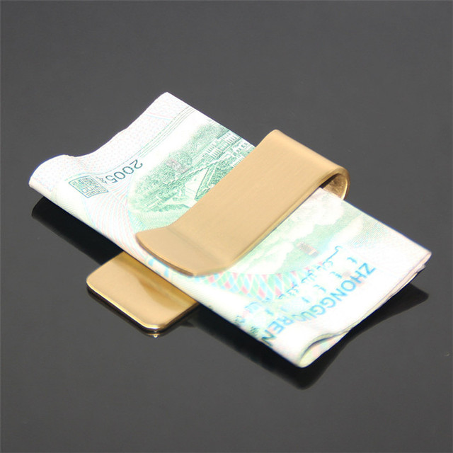 Klip portfel mosiądz/stal nierdzewna, 1 PC, 1.5mm, karty ID, bilety, pieniądze, mężczyźni - Wianko - 3