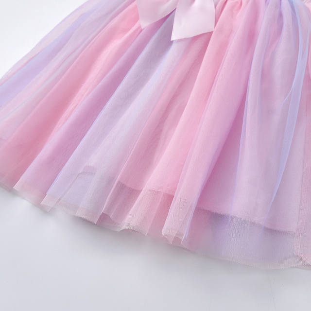 Letnia sukienka DXTON dla dziewczynek - jednorożec, księżniczka, dziewczęca, rękaw latający, bawełniana tiulowa sukienka - stroje imprezowe dla dzieci - Wianko - 22