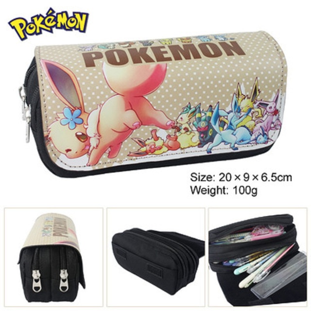 Pokemon piórnik szkoła Pikachu z wzorem kreskówki, dużej pojemności, podwójnym zamkiem błyskawicznym i torebką na artykuły biurowe - figurka akcji - Wianko - 18