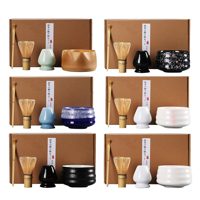 Zestaw tradycyjnych naczyń do herbaty Matcha - bambusowa trzepaczka, ceramiczna łyżka i miska z dynastii Song - Wianko - 2