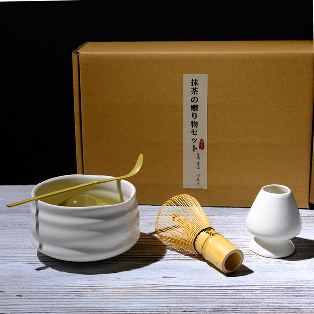 Zestaw tradycyjnych naczyń do herbaty Matcha - bambusowa trzepaczka, ceramiczna łyżka i miska z dynastii Song - Wianko - 3