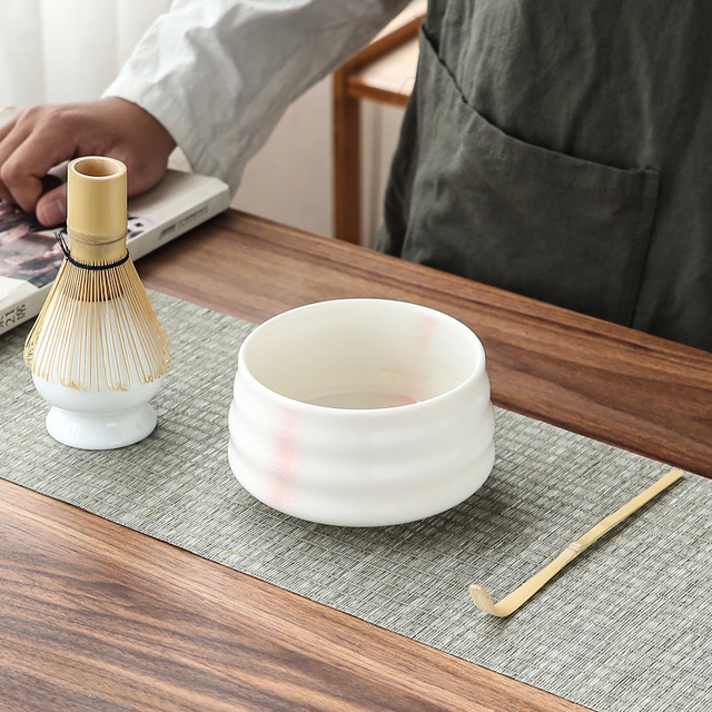 Zestaw tradycyjnych naczyń do herbaty Matcha - bambusowa trzepaczka, ceramiczna łyżka i miska z dynastii Song - Wianko - 10