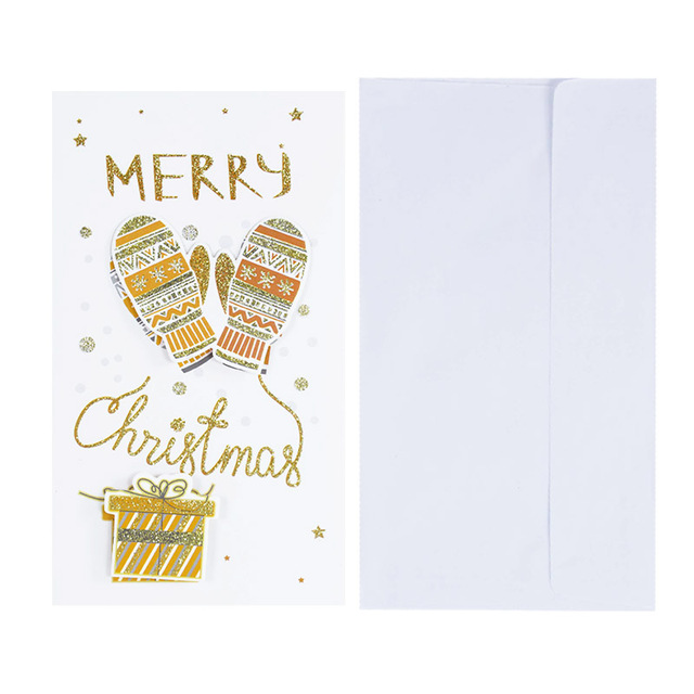 Kartki świąteczne składane z kopertą - 8 sztuk, dekoracje bożonarodzeniowe, navidad, noworoczny prezent - Wianko - 8