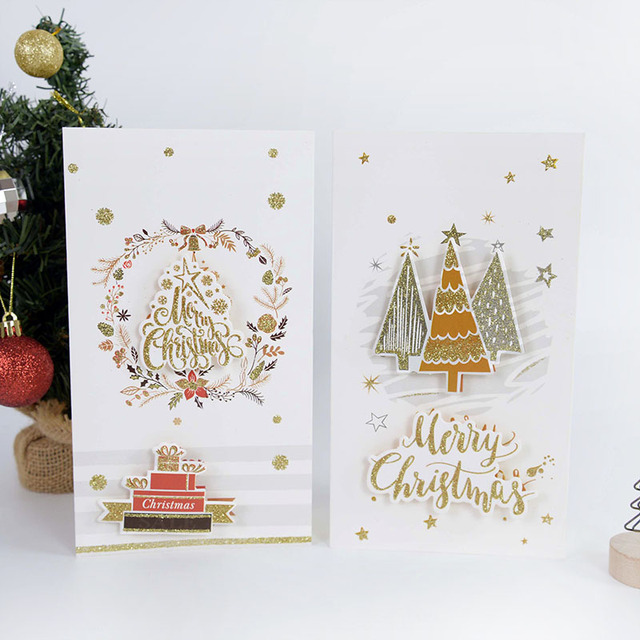 Kartki świąteczne składane z kopertą - 8 sztuk, dekoracje bożonarodzeniowe, navidad, noworoczny prezent - Wianko - 11