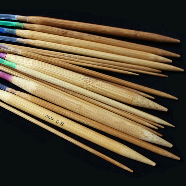 Zestaw 18 okrągłych igieł do robienia na drutach z karbonizowanego bambusa - dodatki do szydełkowania i dziewiarskiej pasji - Wianko - 5