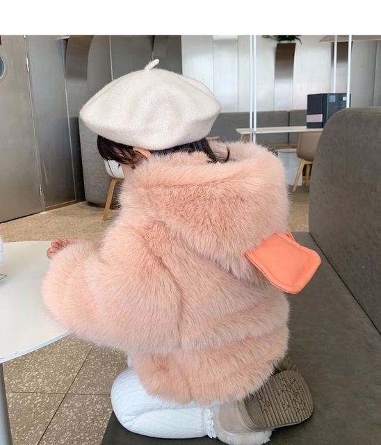 Płaszcz zimowy dla dziewczynek z imitacją futra, 2021nowy styl, piękny - Wianko - 5
