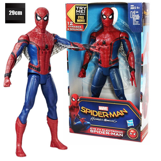 Figurka akcji Marvel Spiderman z dźwiękiem - kolekcja Avengers - prezent bożonarodzeniowy dla dziecka (29cm) - Wianko - 1