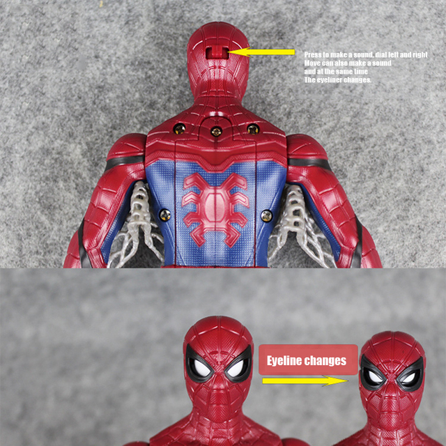 Figurka akcji Marvel Spiderman z dźwiękiem - kolekcja Avengers - prezent bożonarodzeniowy dla dziecka (29cm) - Wianko - 6