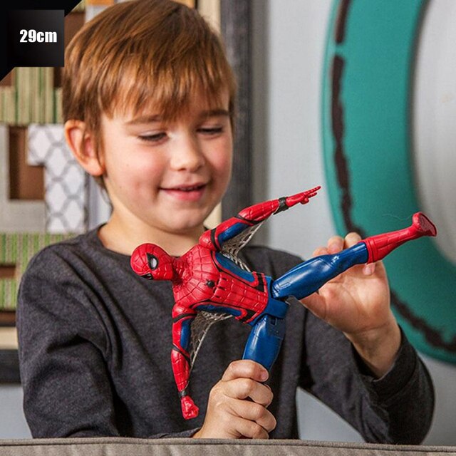 Figurka akcji Marvel Spiderman z dźwiękiem - kolekcja Avengers - prezent bożonarodzeniowy dla dziecka (29cm) - Wianko - 2