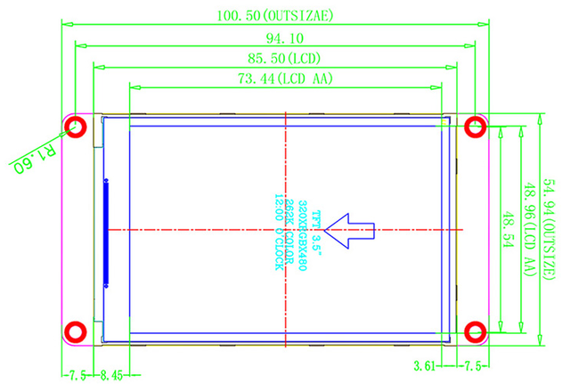 3.5-calowy rezystancyjny ekran dotykowy inteligentnego wyświetlacza TFT LCD dla Arduino i RaspBerry Pi - Wianko - 4
