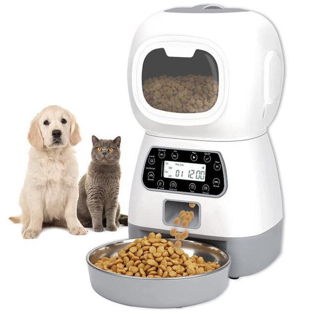 Automatyczny karmnik dla zwierząt – podwójna miska ze stali nierdzewnej dla 2 małych i średnich psów, inteligentny dozownik pokarmu - Wianko - 18