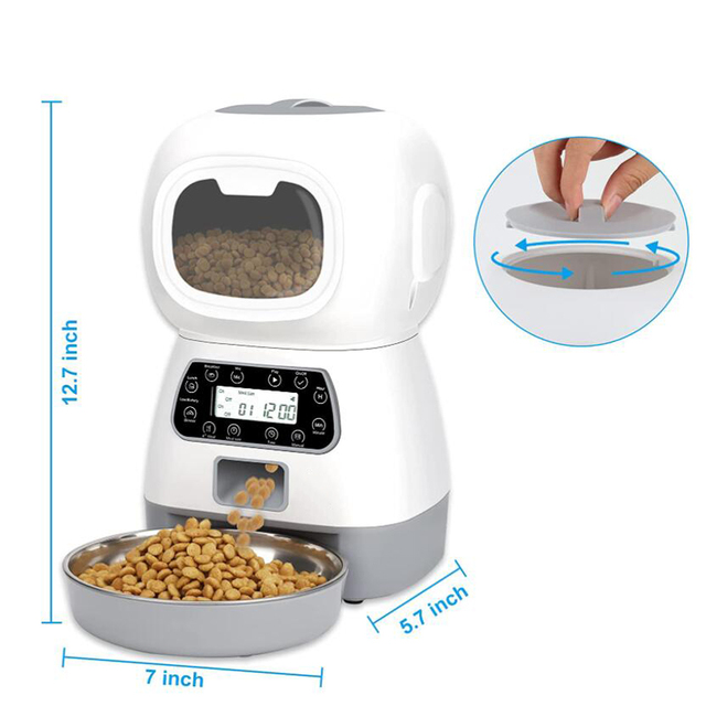 Automatyczny karmnik dla zwierząt – podwójna miska ze stali nierdzewnej dla 2 małych i średnich psów, inteligentny dozownik pokarmu - Wianko - 13
