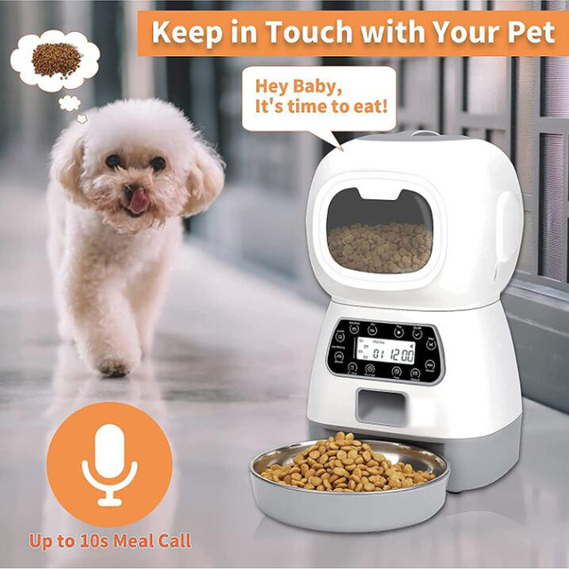 Automatyczny karmnik dla zwierząt – podwójna miska ze stali nierdzewnej dla 2 małych i średnich psów, inteligentny dozownik pokarmu - Wianko - 16