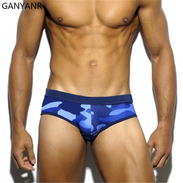 Slipy męskie kąpielowe GANYANR Sexy Men 2021 - figi, kąpielówki, spodenki, stringi, Bikini, Boardshorts - Wianko - 2