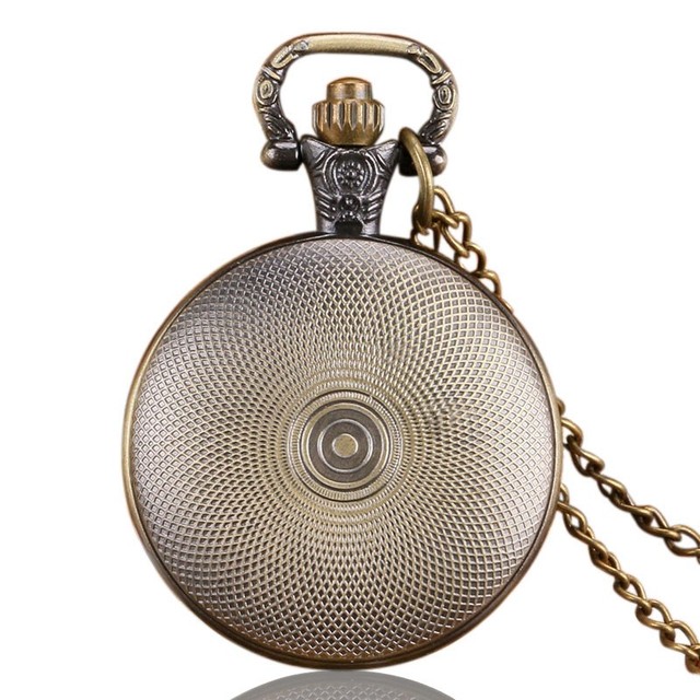 Zegarek kieszonkowy antyczny brąz Fob z naszyjnikiem na łańcuszku, design masonerii - Wianko - 2