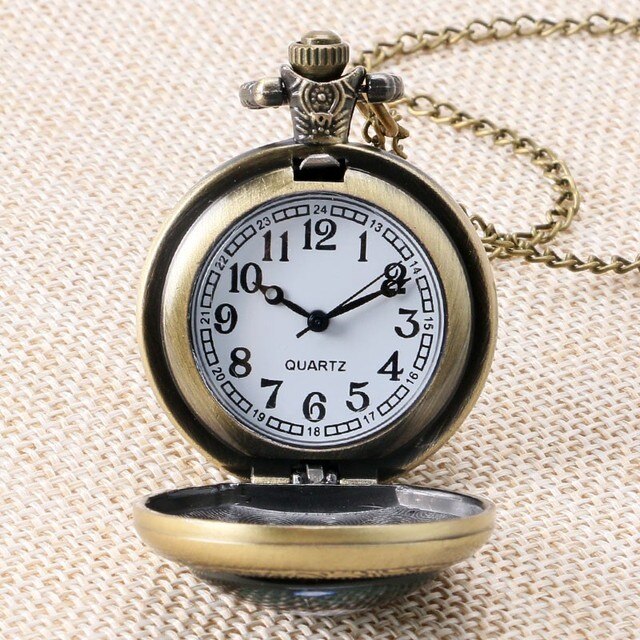 Zegarek kieszonkowy antyczny brąz Fob z naszyjnikiem na łańcuszku, design masonerii - Wianko - 7