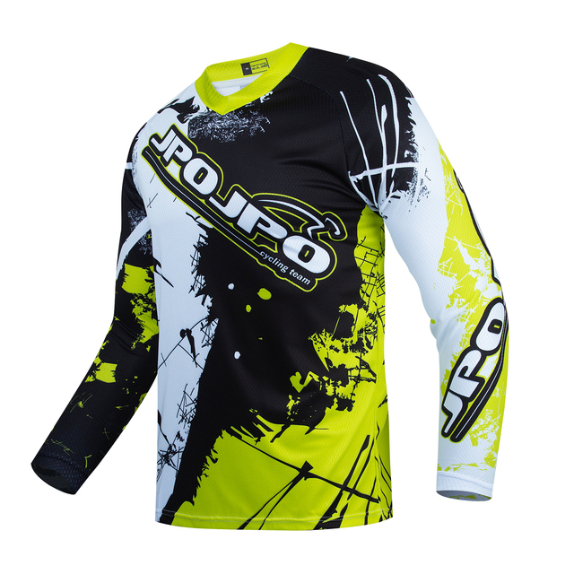 Męska koszulka rowerowa DH zielono-niebieska Moto Jersey - MTB koszulki rowerowe Motocross Offroad - Wianko - 13