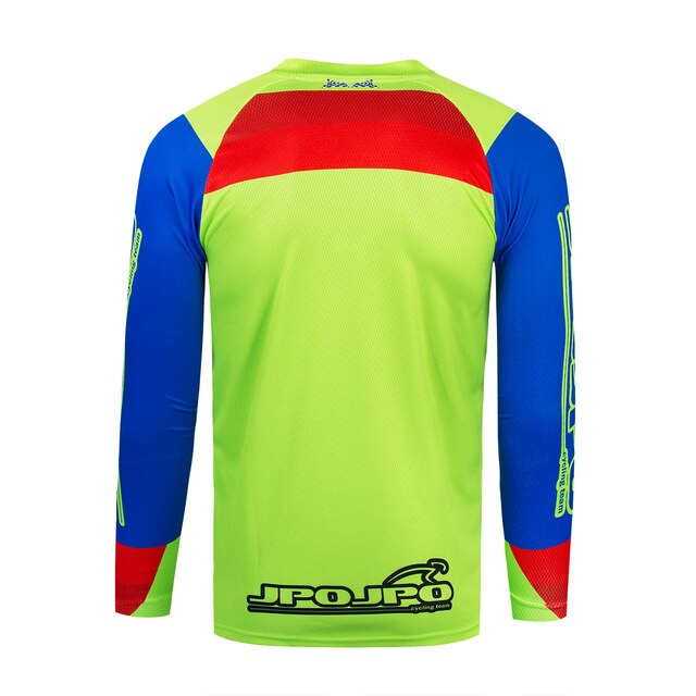 Męska koszulka rowerowa DH zielono-niebieska Moto Jersey - MTB koszulki rowerowe Motocross Offroad - Wianko - 25