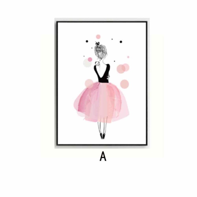 Plakat HAUCHU z różową spódnicą Eiffla - malarstwo na płótnie do salonu w stylu Nordic - Wianko - 7