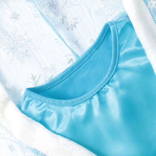 Sukienka dziecięca Elsa - Królowa Śniegu - Księżniczka - Karnawał - Przebranie z przezroczystą peleryną - Świąteczna - Niebieskie ubrania - Wianko - 13