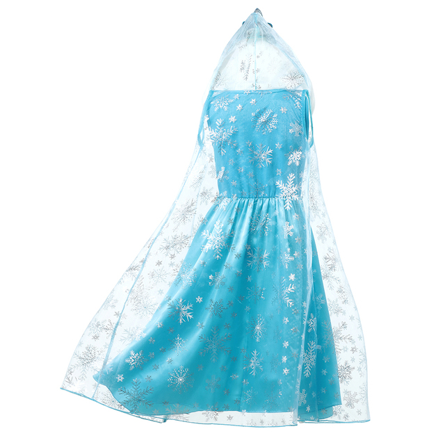 Sukienka dziecięca Elsa - Królowa Śniegu - Księżniczka - Karnawał - Przebranie z przezroczystą peleryną - Świąteczna - Niebieskie ubrania - Wianko - 12