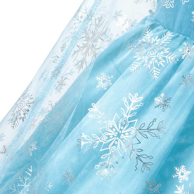 Sukienka dziecięca Elsa - Królowa Śniegu - Księżniczka - Karnawał - Przebranie z przezroczystą peleryną - Świąteczna - Niebieskie ubrania - Wianko - 16