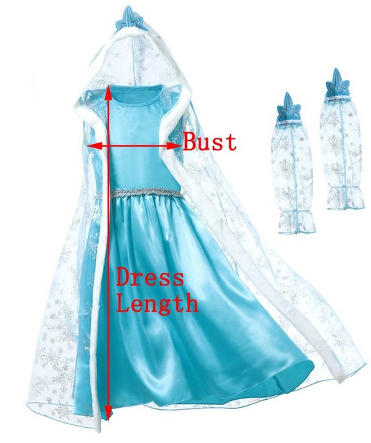 Sukienka dziecięca Elsa - Królowa Śniegu - Księżniczka - Karnawał - Przebranie z przezroczystą peleryną - Świąteczna - Niebieskie ubrania - Wianko - 10