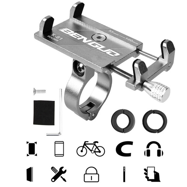 Nowy uchwyt na telefon rowerowy BG-X81 regulowany 3.5-6.2 Cal, z podstawką GPS, wykonany ze stopu aluminium - Wianko - 23
