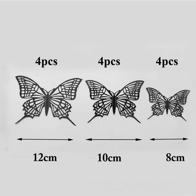 Zestaw 12 motyli ściennych niebieskich naklejek 3D do dekoracji pokoju - Wianko - 3