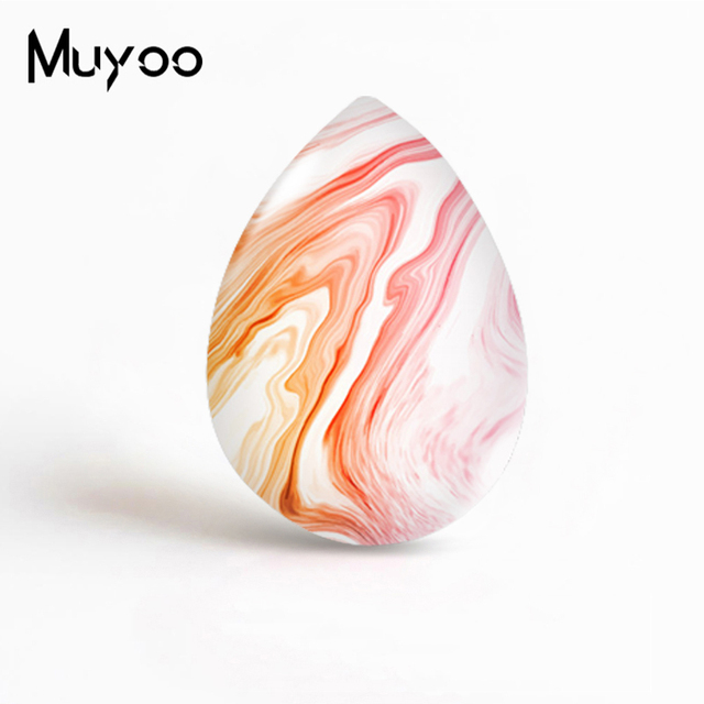 Biżuteria z marmurowym wzorem w kształcie kropli Cabochon - 2020 nowy kolor - Wianko - 10