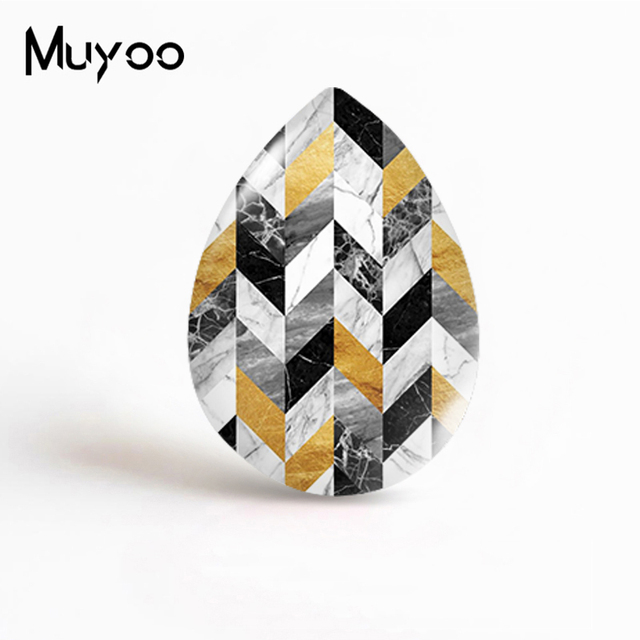Biżuteria z marmurowym wzorem w kształcie kropli Cabochon - 2020 nowy kolor - Wianko - 8