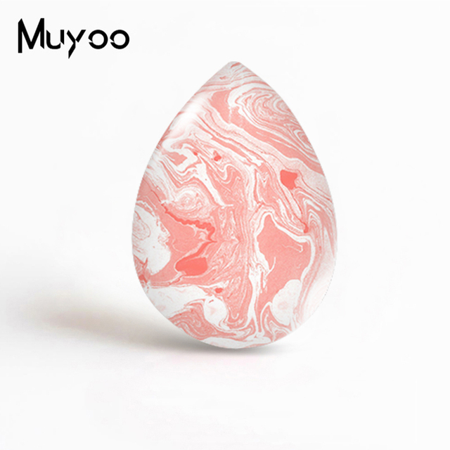 Biżuteria z marmurowym wzorem w kształcie kropli Cabochon - 2020 nowy kolor - Wianko - 11
