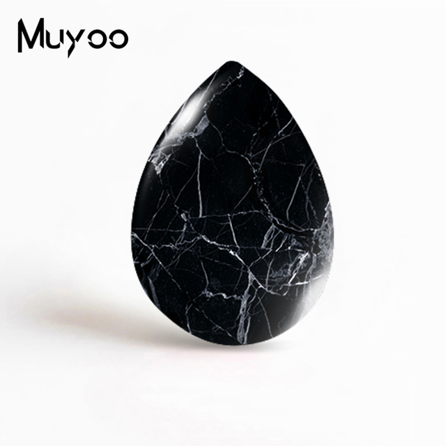 Biżuteria z marmurowym wzorem w kształcie kropli Cabochon - 2020 nowy kolor - Wianko - 2