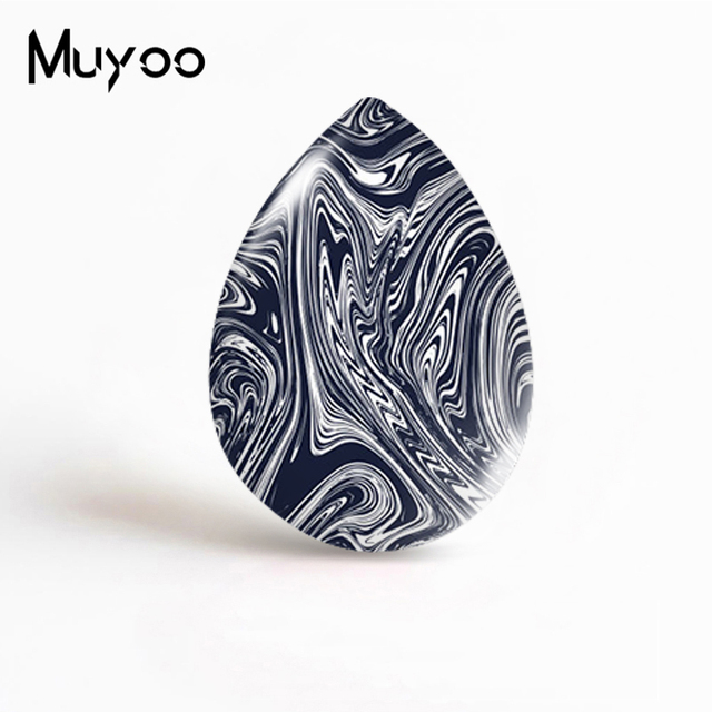Biżuteria z marmurowym wzorem w kształcie kropli Cabochon - 2020 nowy kolor - Wianko - 4