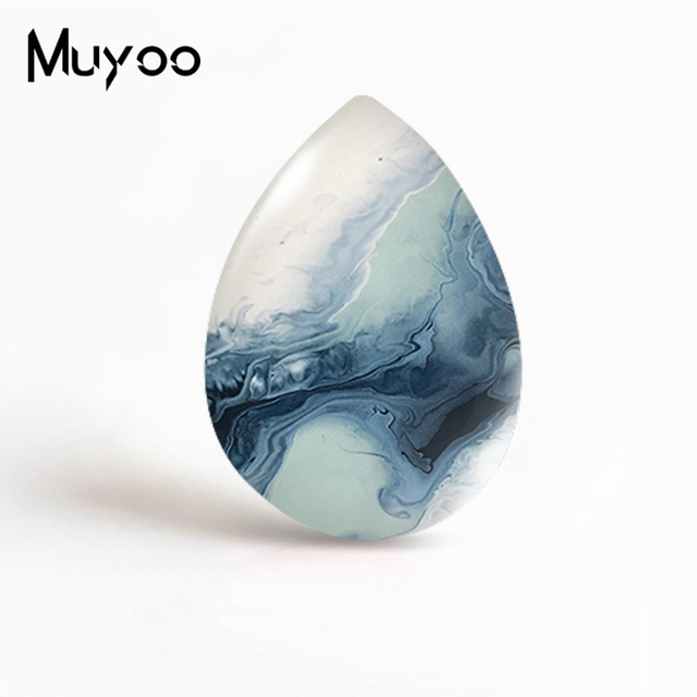 Biżuteria z marmurowym wzorem w kształcie kropli Cabochon - 2020 nowy kolor - Wianko - 7